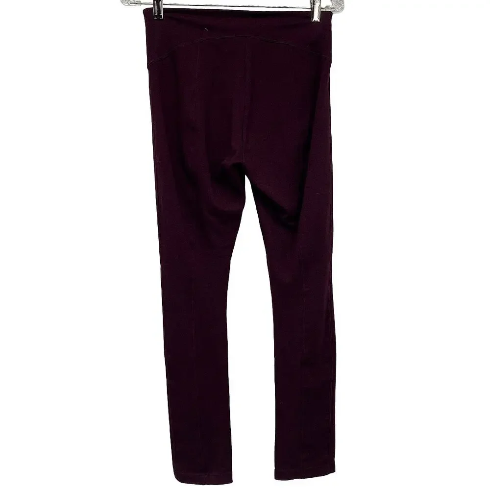 White House Black Market Burgundy Ponte Leggings Small Pull On Stretch